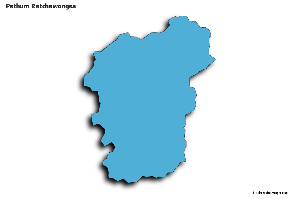 Mapa de Pathum Ratchawongsa con efecto de sombra 3D