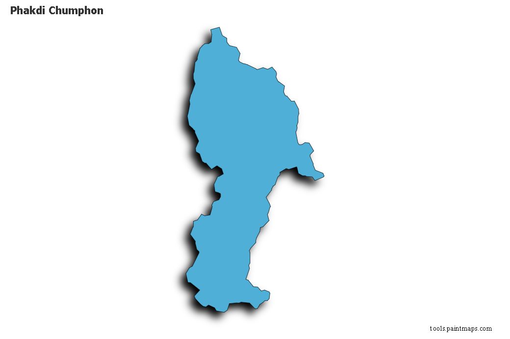 Phakdi Chumphon map with 3d shadow effect