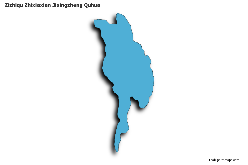 Zizhiqu Zhixiaxian Jixingzheng Quhua map with 3d shadow effect