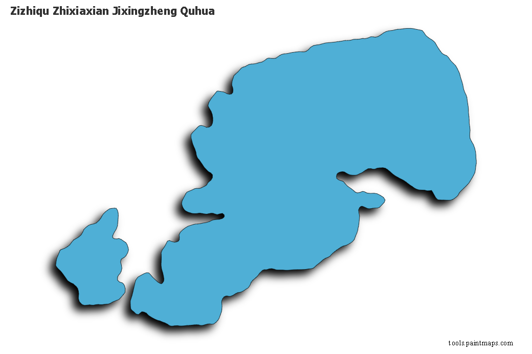 Zizhiqu Zhixiaxian Jixingzheng Quhua map with 3d shadow effect