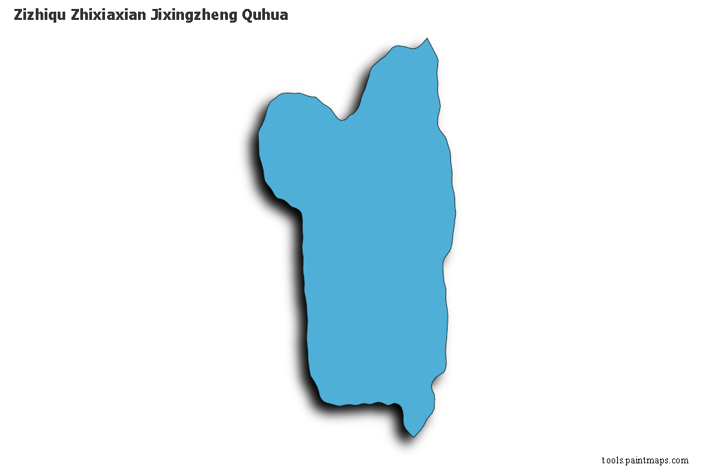 Mapa de Zizhiqu Zhixiaxian Jixingzheng Quhua con efecto de sombra 3D