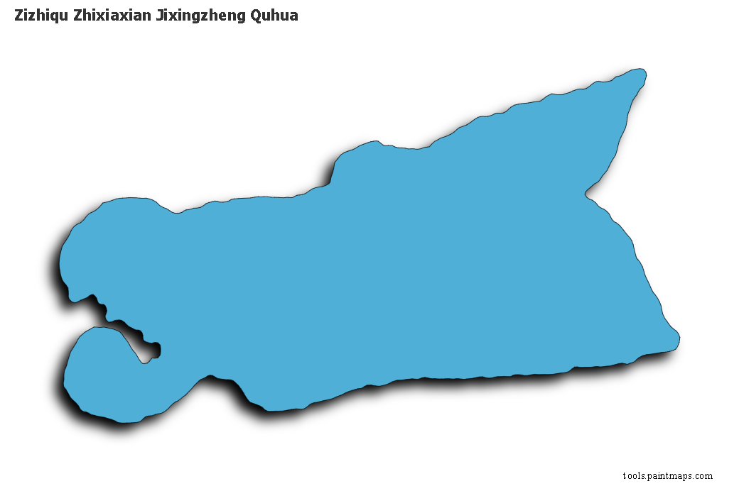 Zizhiqu Zhixiaxian Jixingzheng Quhua map with 3d shadow effect