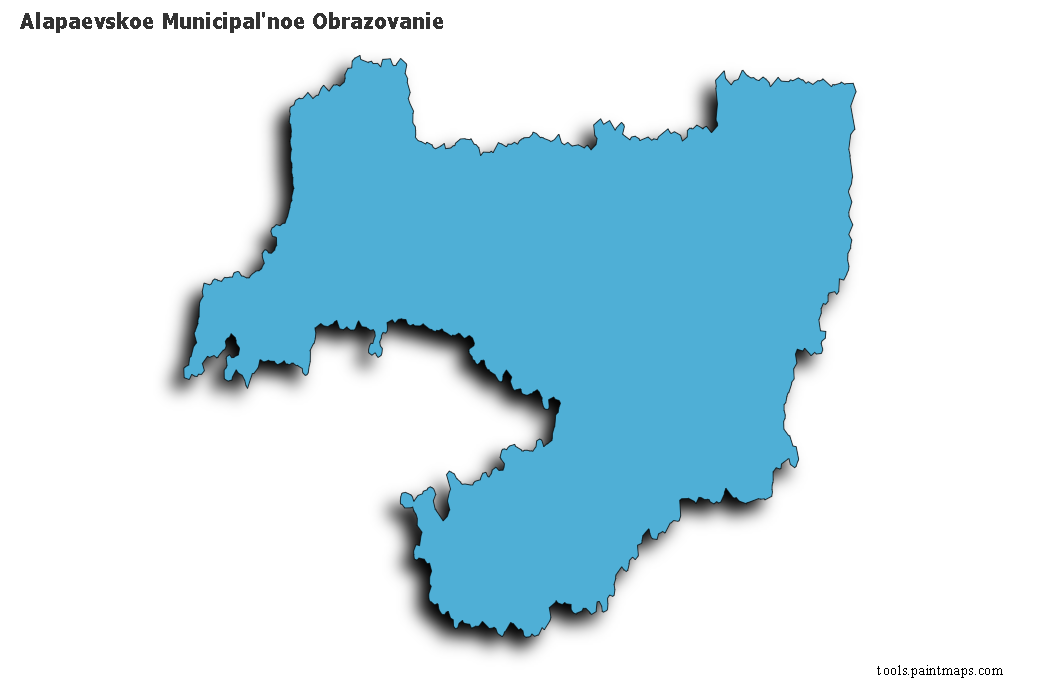 Mapa de Alapaevskoe Municipal'noe Obrazovanie con efecto de sombra 3D