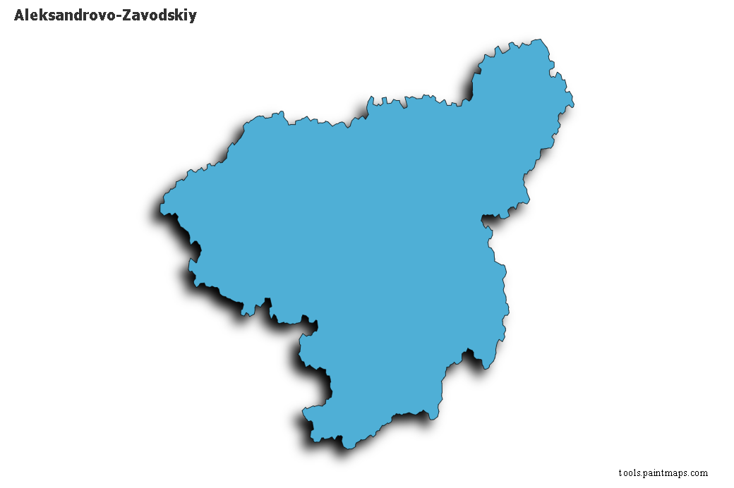 Aleksandrovo-Zavodskiy map with 3d shadow effect