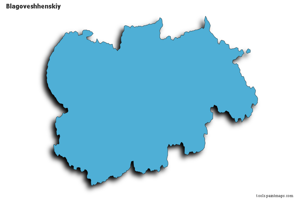 Mapa de Blagoveshhenskiy con efecto de sombra 3D