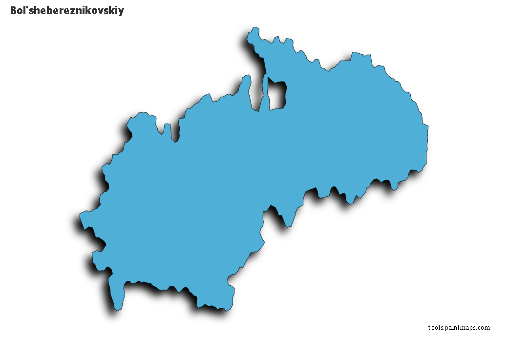 Mapa de Bol'shebereznikovskiy con efecto de sombra 3D