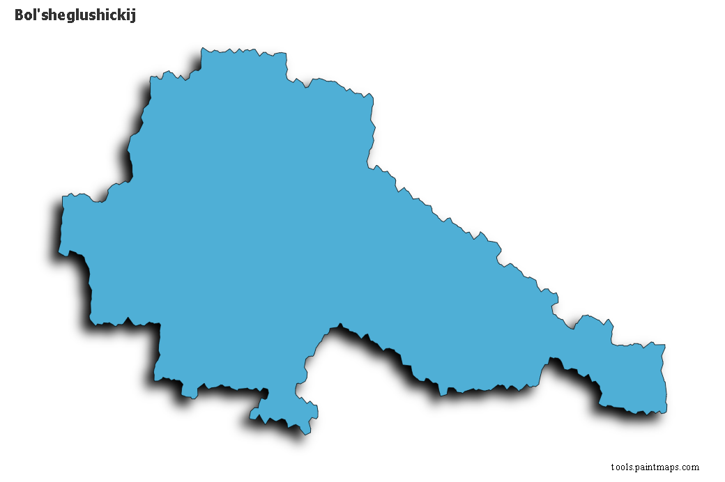 Mapa de Bol'sheglushickij con efecto de sombra 3D