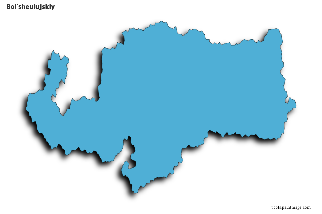 Mapa de Bol'sheulujskiy con efecto de sombra 3D