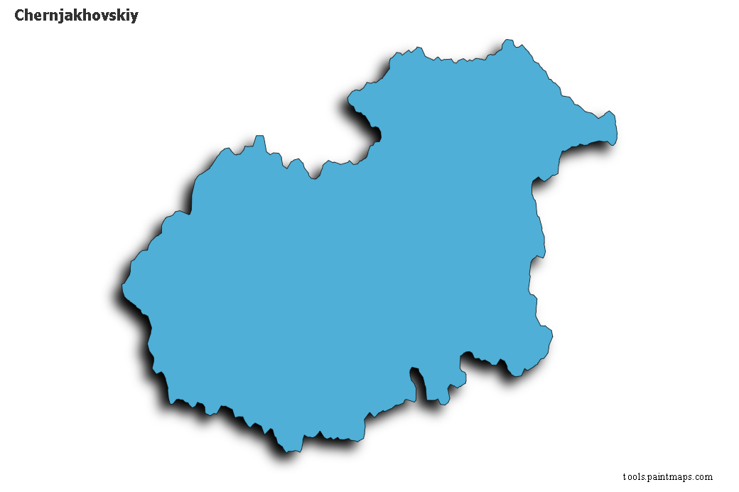 Mapa de Chernjakhovskiy con efecto de sombra 3D