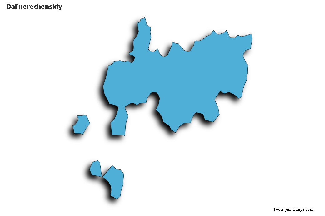 Mapa de Dal'nerechenskiy con efecto de sombra 3D