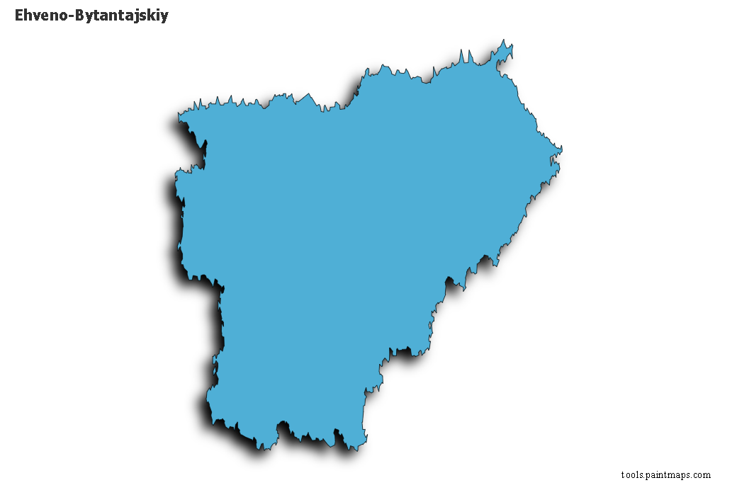 Mapa de Ehveno-Bytantajskiy con efecto de sombra 3D