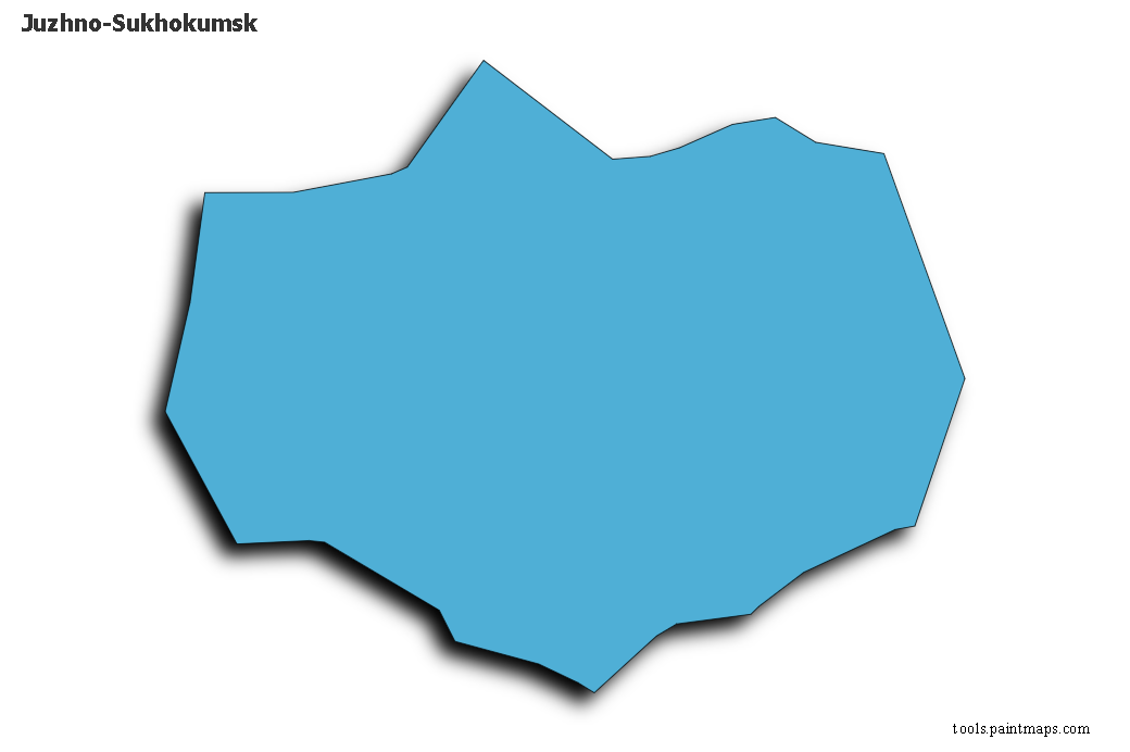 Juzhno-Sukhokumsk map with 3d shadow effect