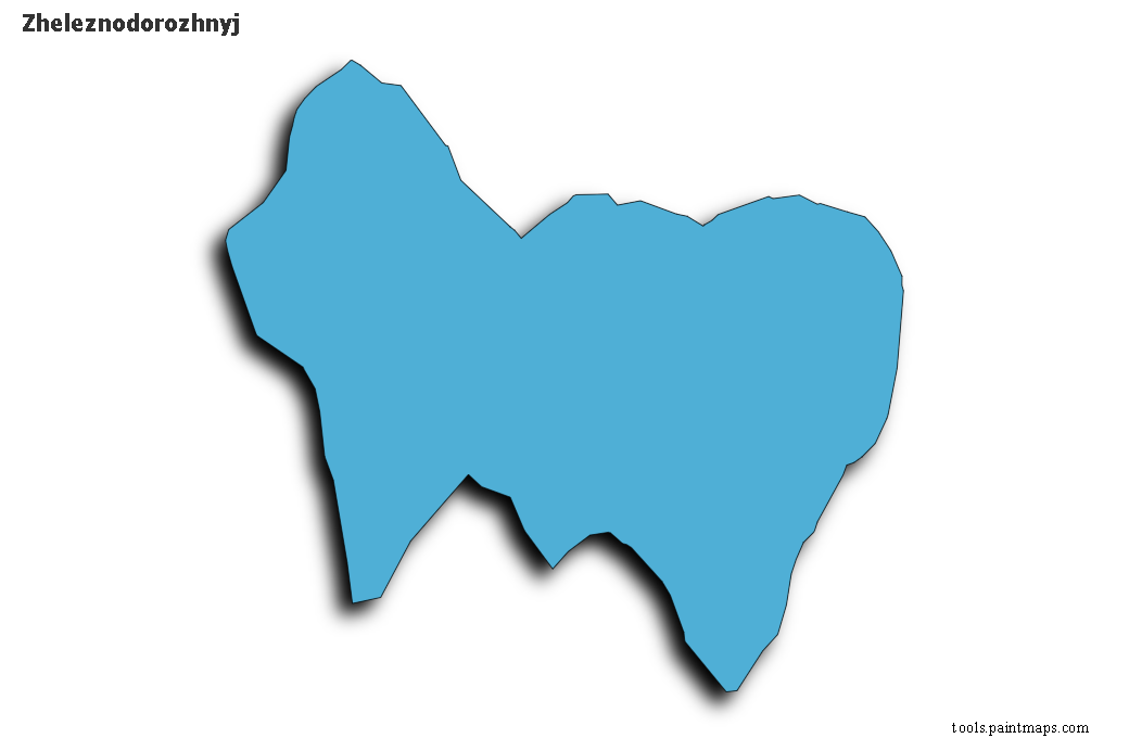 Zheleznodorozhnyj map with 3d shadow effect