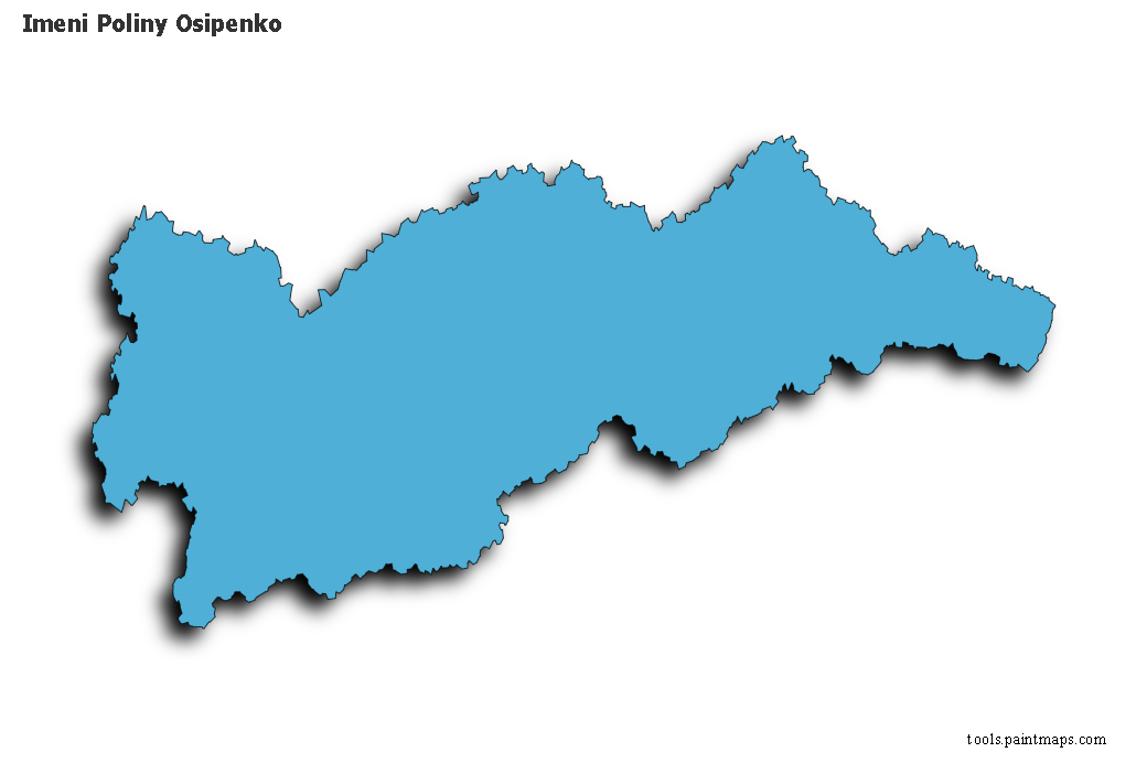 Imeni Poliny Osipenko map with 3d shadow effect