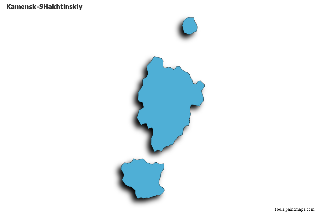 Kamensk-SHakhtinskiy map with 3d shadow effect