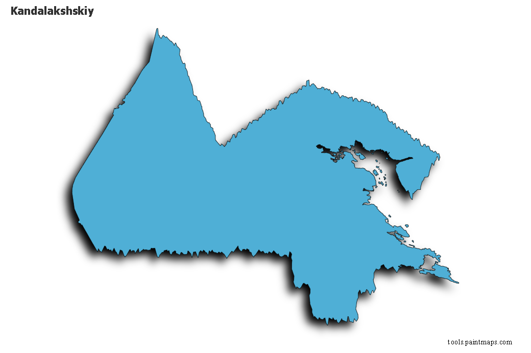 Kandalakshskiy map with 3d shadow effect