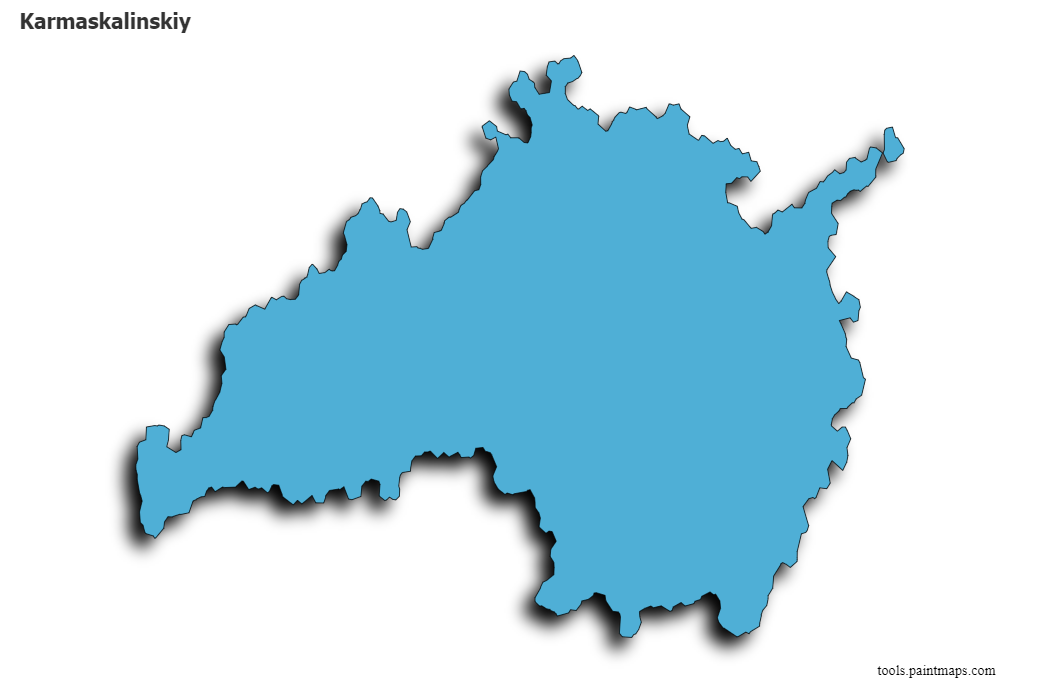 Karmaskalinskiy map with 3d shadow effect