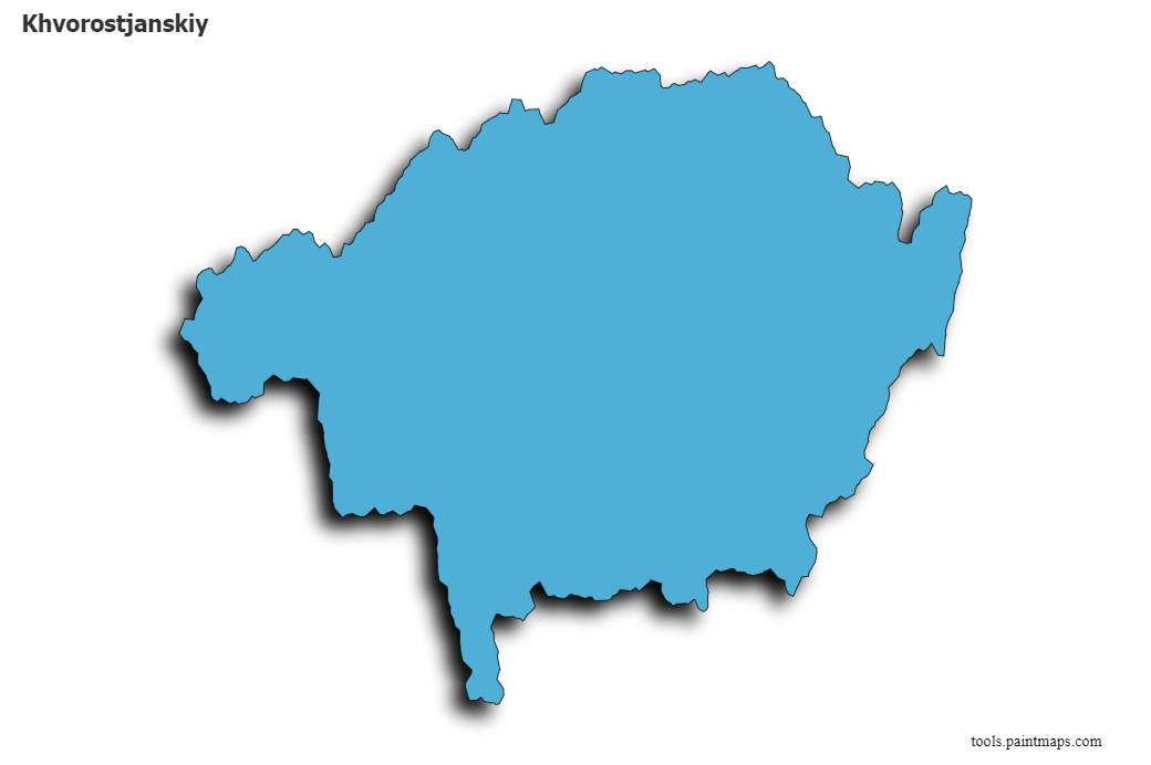 Mapa de Khvorostjanskiy con efecto de sombra 3D