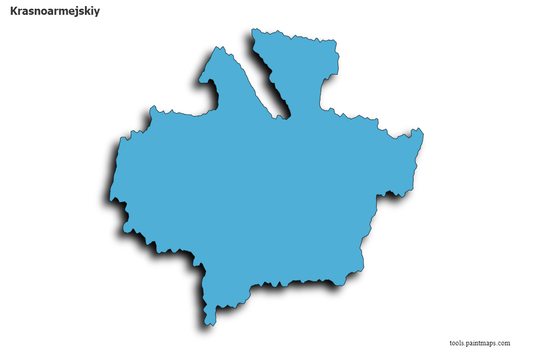 Mapa de Krasnoarmejskiy con efecto de sombra 3D