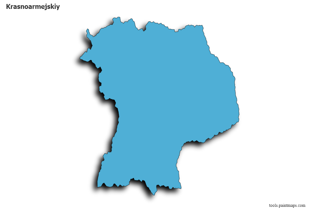 Mapa de Krasnoarmejskiy con efecto de sombra 3D