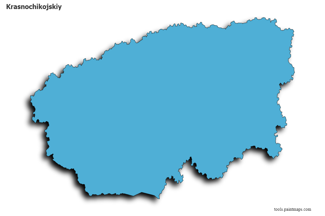 Mapa de Krasnochikojskiy con efecto de sombra 3D