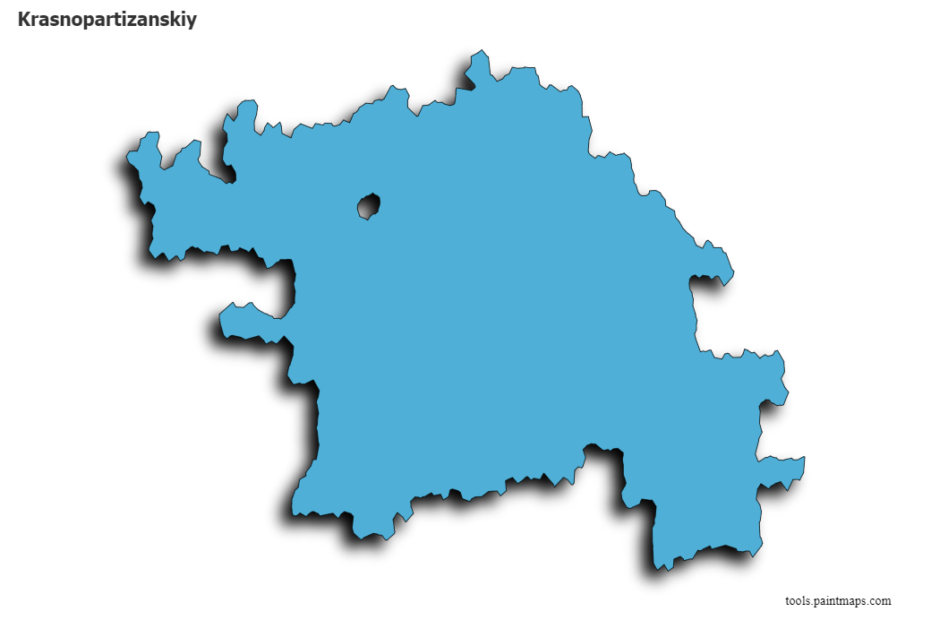 Krasnopartizanskiy map with 3d shadow effect