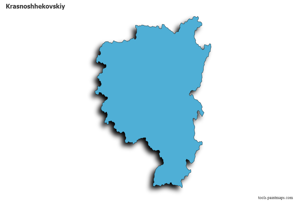 Mapa de Krasnoshhekovskiy con efecto de sombra 3D