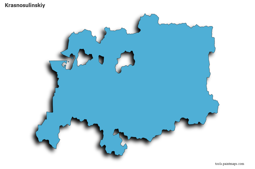 Mapa de Krasnosulinskiy con efecto de sombra 3D