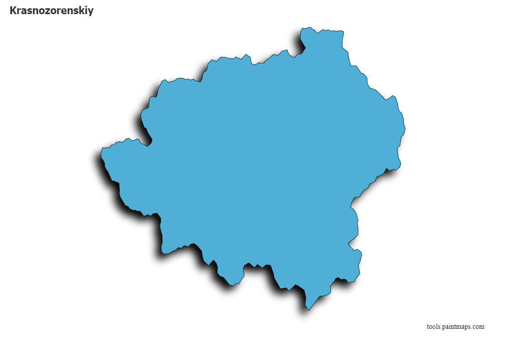 Mapa de Krasnozorenskiy con efecto de sombra 3D