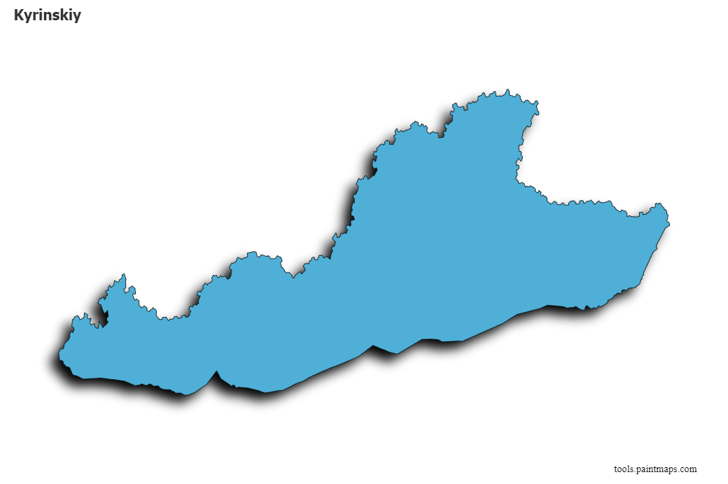 Mapa de Kyrinskiy con efecto de sombra 3D