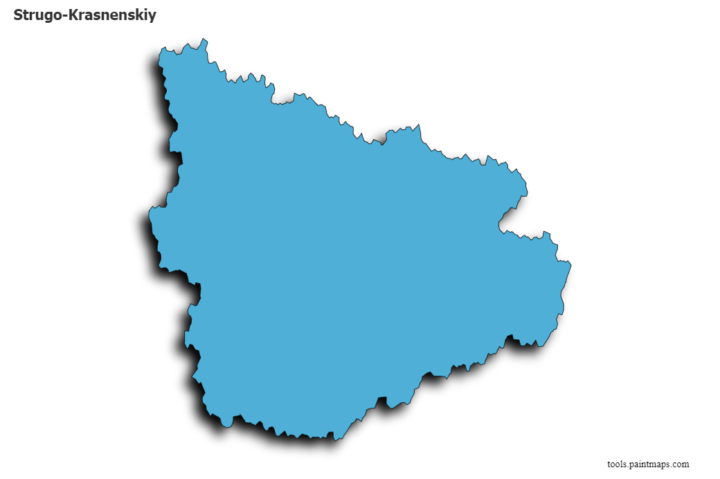 Mapa de Strugo-Krasnenskiy con efecto de sombra 3D