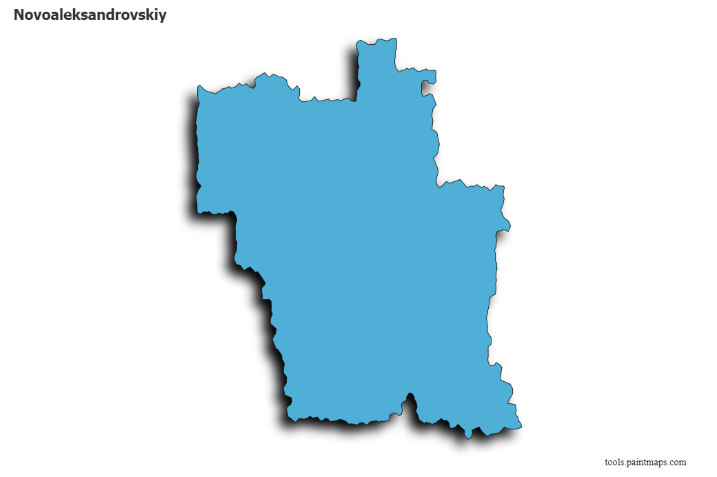 Mapa de Novoaleksandrovskiy con efecto de sombra 3D