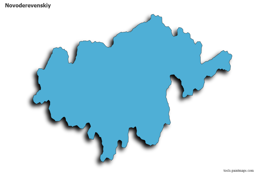 Novoderevenskiy map with 3d shadow effect