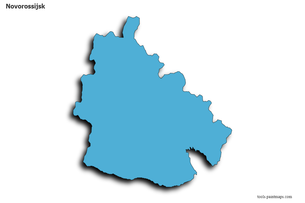 Novorossijsk map with 3d shadow effect