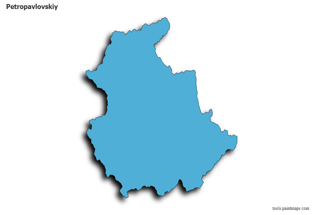 Mapa de Petropavlovskiy con efecto de sombra 3D