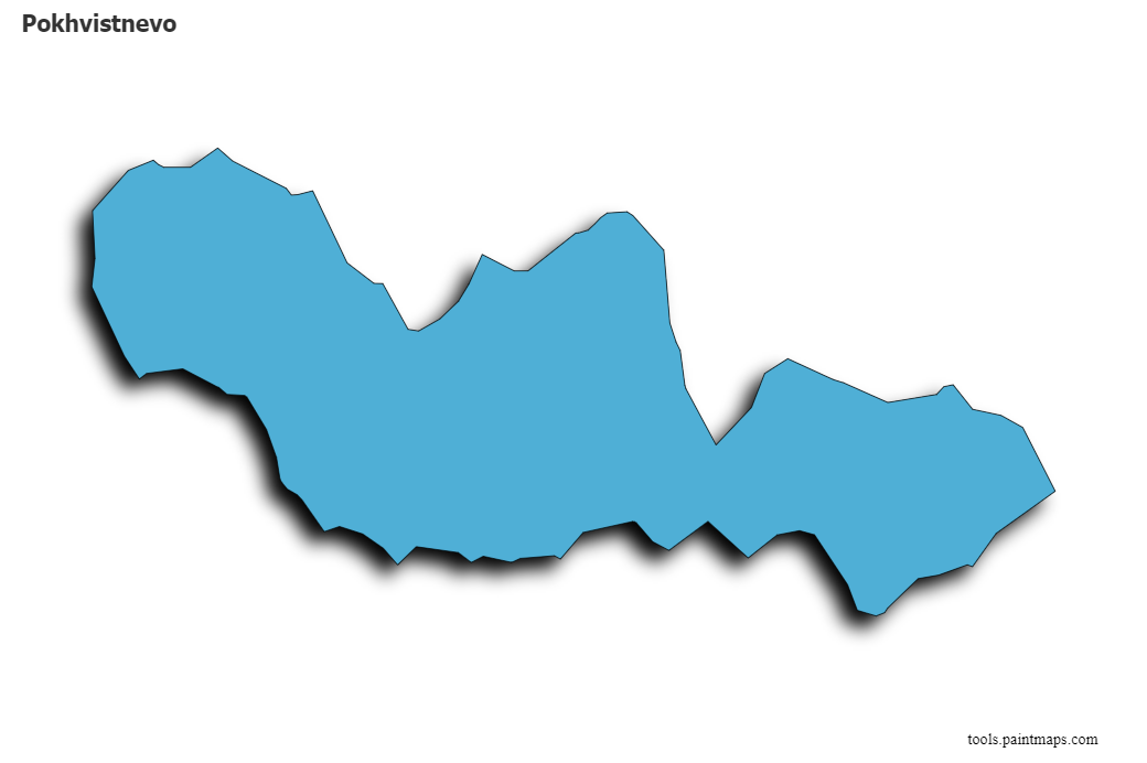 Pokhvistnevo map with 3d shadow effect