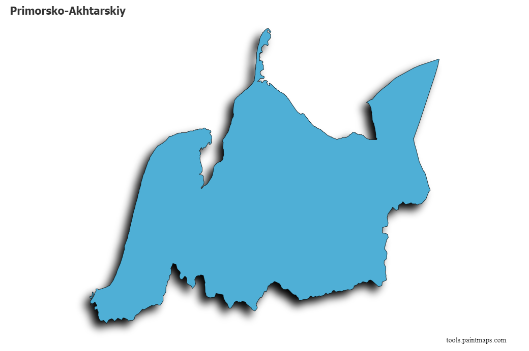 Primorsko-Akhtarskiy map with 3d shadow effect