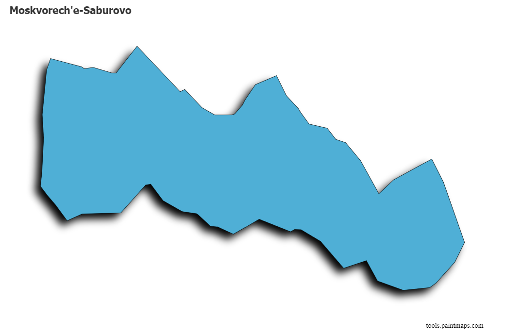 Mapa de Moskvorech'e-Saburovo con efecto de sombra 3D