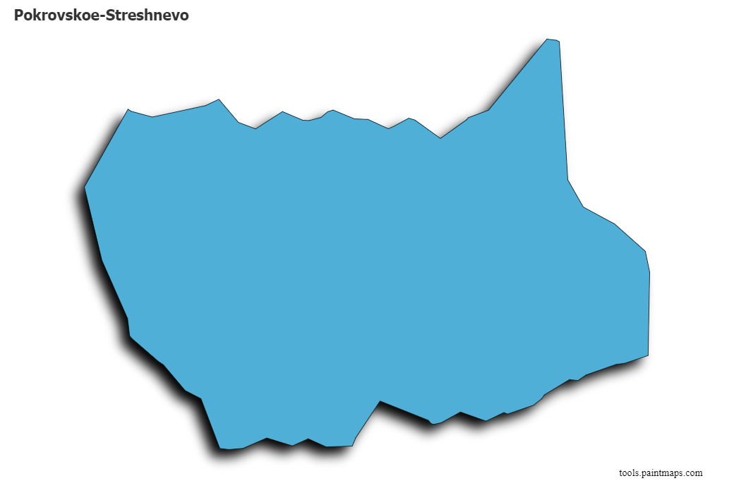 Mapa de Pokrovskoe-Streshnevo con efecto de sombra 3D