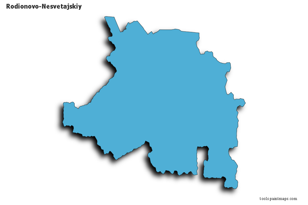 Mapa de Rodionovo-Nesvetajskiy con efecto de sombra 3D