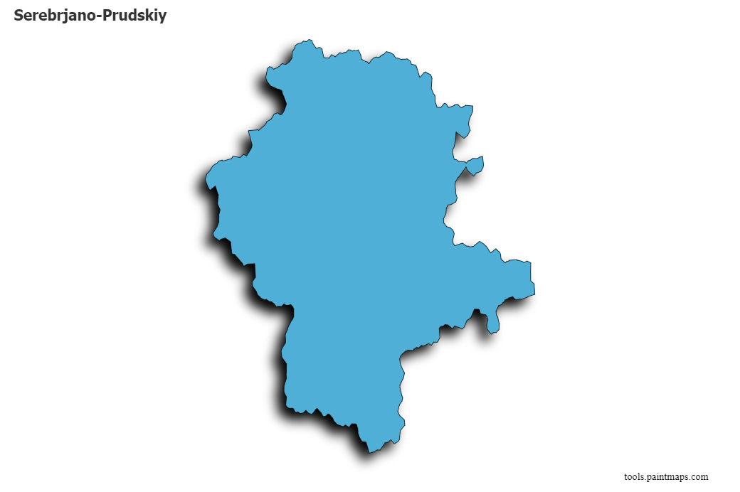 Mapa de Serebrjano-Prudskiy con efecto de sombra 3D