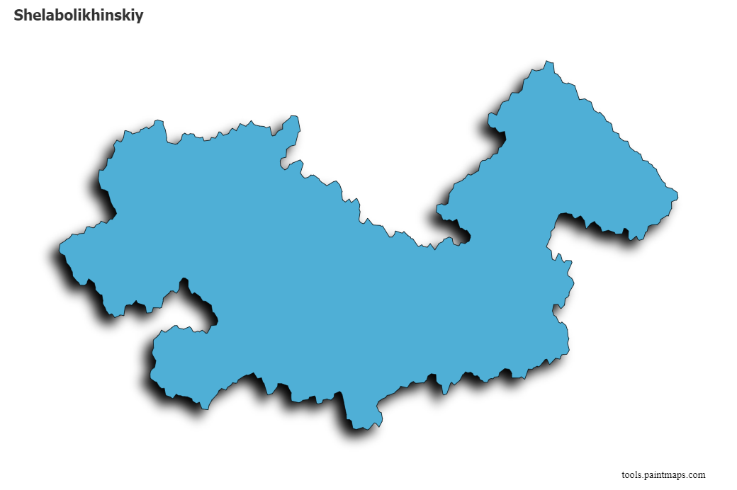 Mapa de Shelabolikhinskiy con efecto de sombra 3D