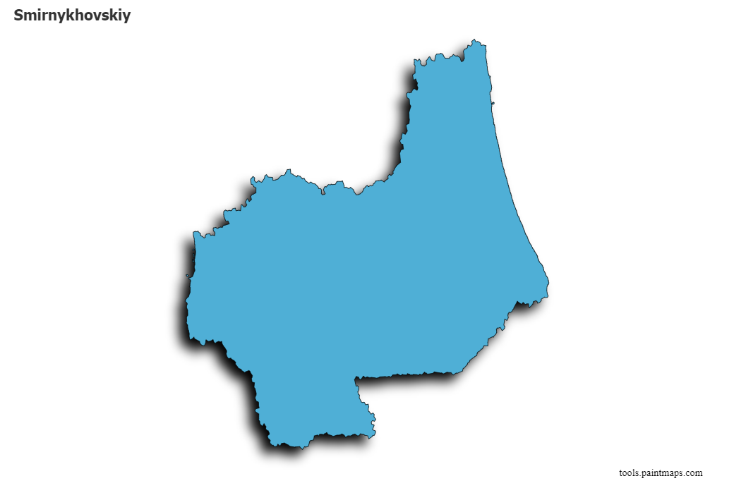 Mapa de Smirnykhovskiy con efecto de sombra 3D