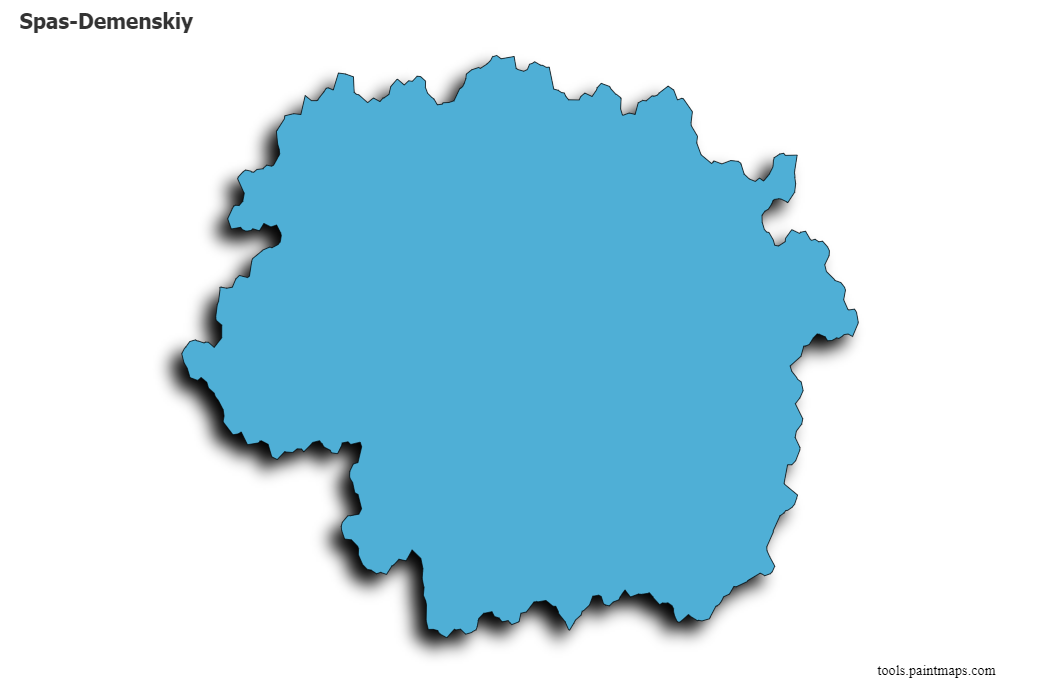 Mapa de Spas-Demenskiy con efecto de sombra 3D