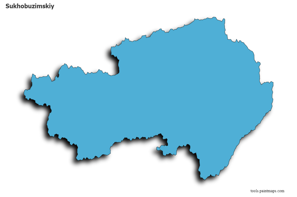 Mapa de Sukhobuzimskiy con efecto de sombra 3D