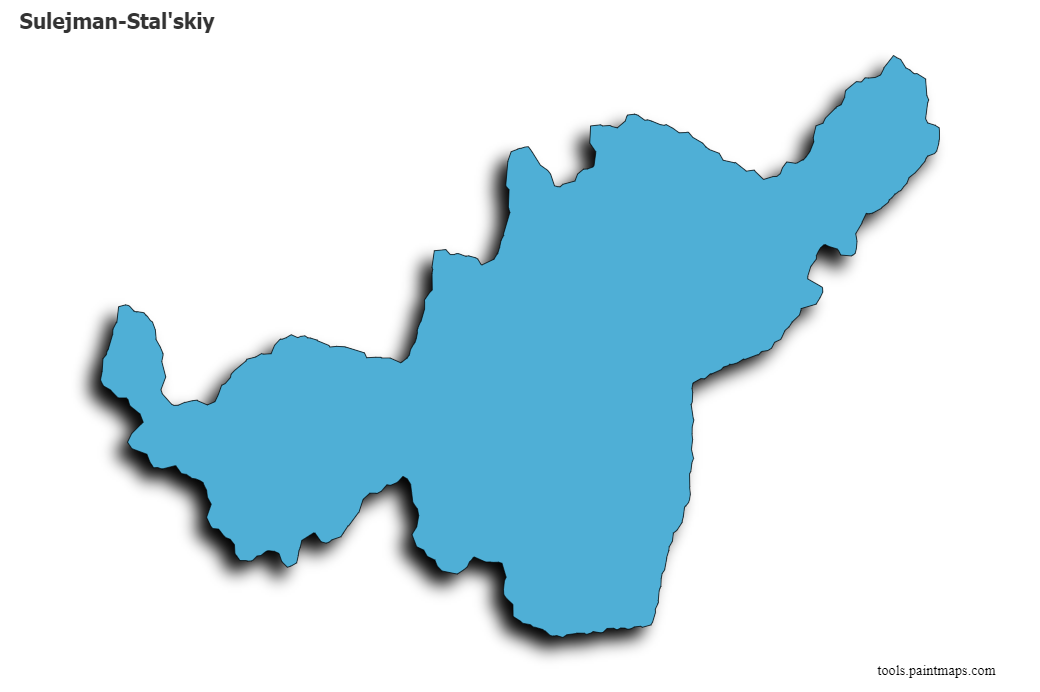 Mapa de Sulejman-Stal'skiy con efecto de sombra 3D