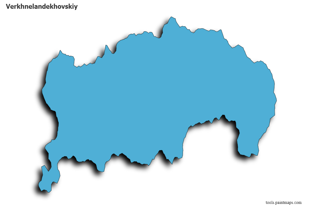 Verkhnelandekhovskiy map with 3d shadow effect