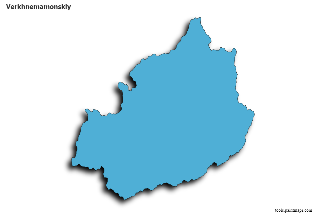 Verkhnemamonskiy map with 3d shadow effect