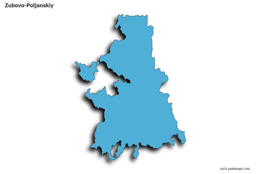 Mapa de Zubovo-Poljanskiy con efecto de sombra 3D