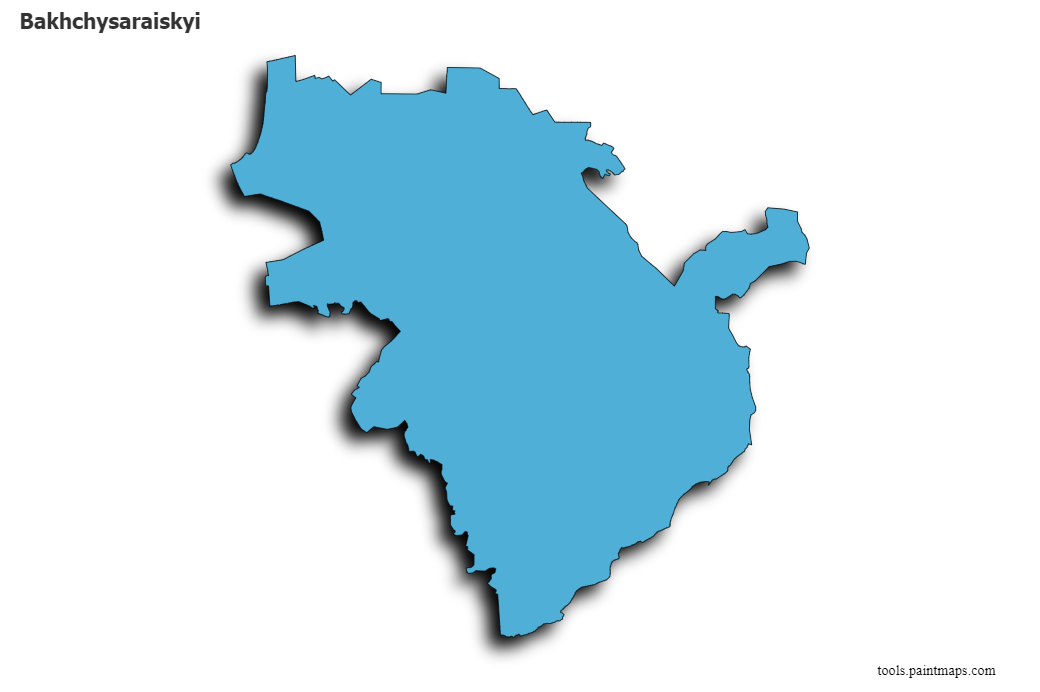 Bakhchysaraiskyi map with 3d shadow effect